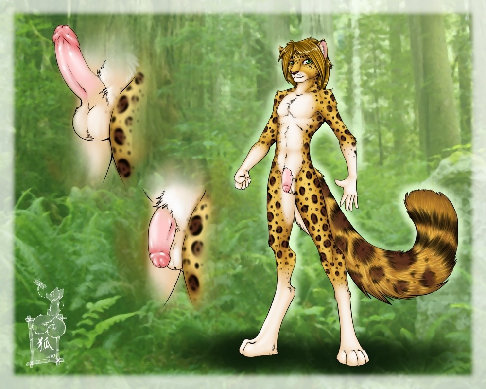 1boy anthro balls brown_hair color erection feline flaccid foxxian furry green_eyes hair humanoid_genitalia humanoid_penis jaguar looking_at_viewer male male_only model_sheet nipples nude penis rule34 short_hair solo standing tail