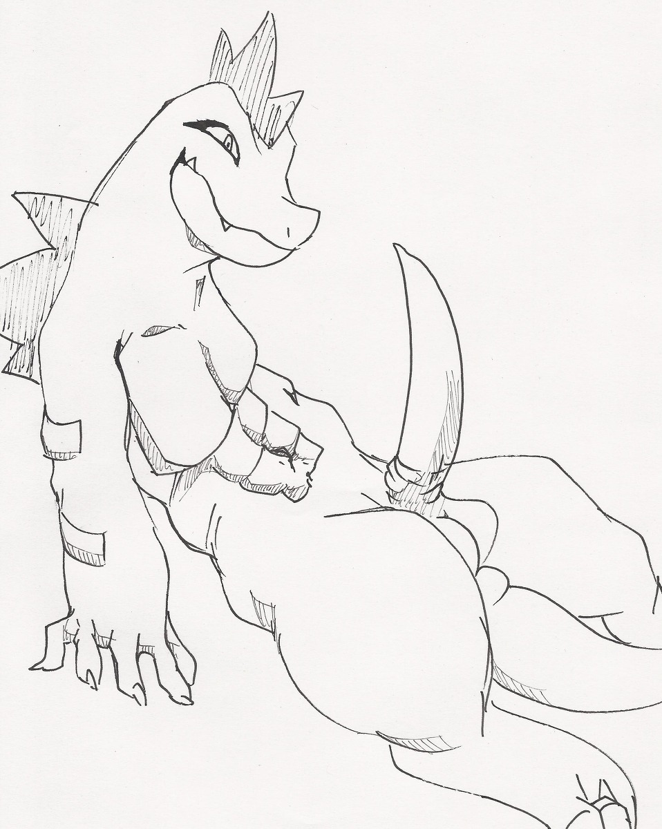 abs balls claws color feraligatr male male_only nude penis pokemon rule34 side_view solo tagme testicles