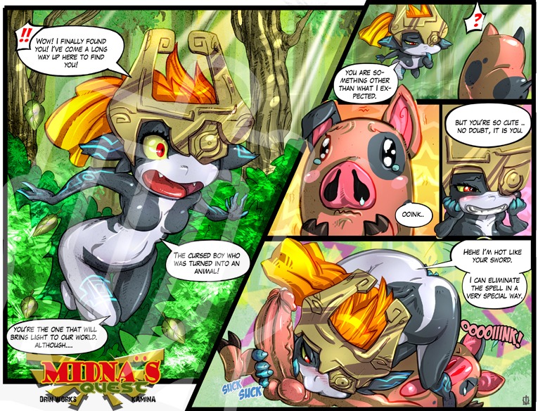 1boy 1girls comic english_text female imp_midna kamina1978 male midna penis pig rule34 text the_legend_of_zelda twilight_princess