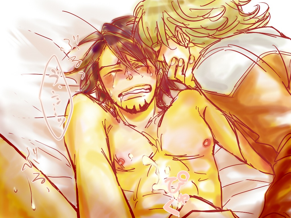 2boys barnaby_brooks_jr. cmnm cum ejaculation gay handjob kotetsu_t._kaburagi male male_only orgasm orgasm_face rule34 text_censor tiger_and_bunny wild_tiger yaoi