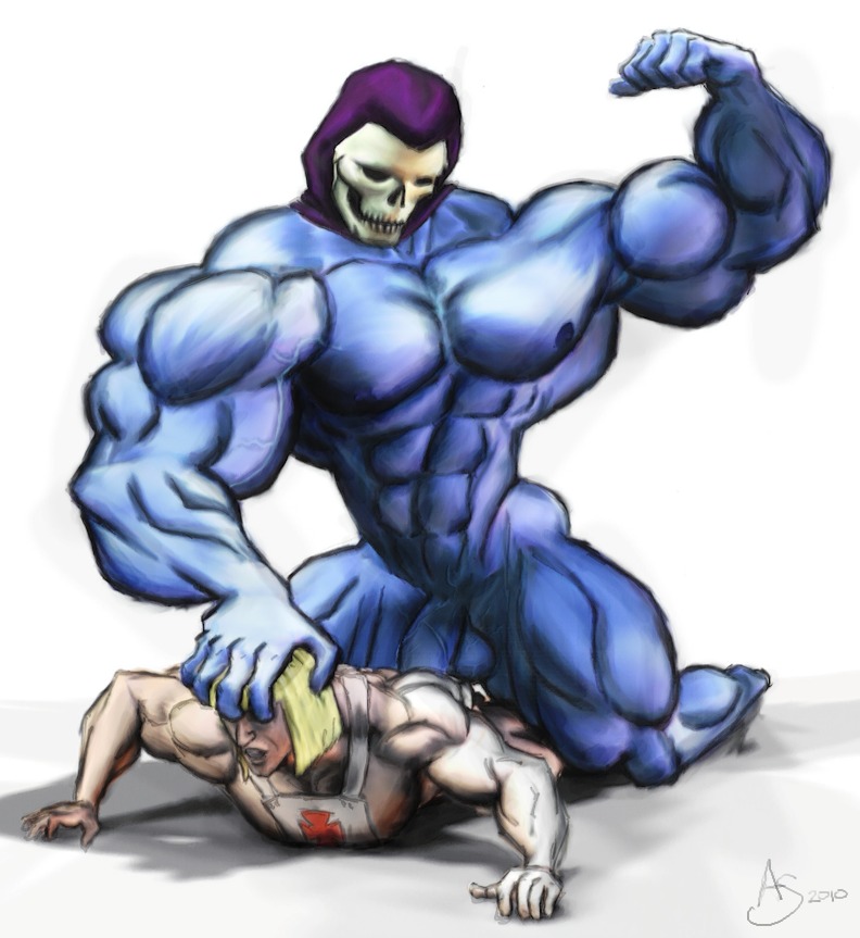 2boys anal anal_penetration anal_sex balls bara he_man human male male_only masters_of_the_universe multiple_males muscles nipples penis rule34 skeletor tagme yaoi
