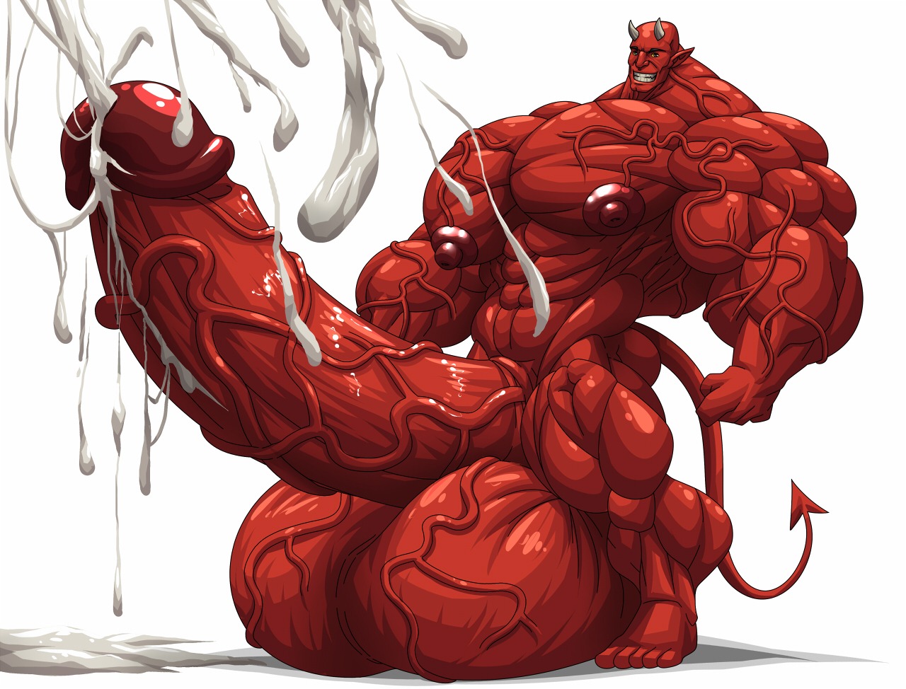 2013 abs balls biceps big_balls big_muscles big_penis bodily_fluids cum cumshot demon e621 ejaculation erection excessive_cum excessive_genital_fluids genital_fluids genitals grin hands-free horn huge_balls huge_muscles huge_penis humanoid_genitalia humanoid_penis hyper hyper_balls hyper_genitalia hyper_penis male muscular muscular_male nude orgasm pecs penis red_body red_skin simple_background smile solo tail vein white_background wolfiecanem