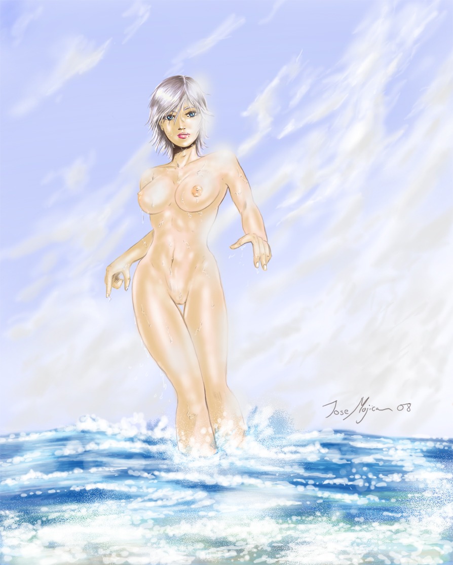 1girls 2008 atrellus31 breasts christie_(doa) dead_or_alive female huge_breasts nipples nude ocean pussy rule34 shaved_pussy short_hair solo tecmo uncensored white_hair