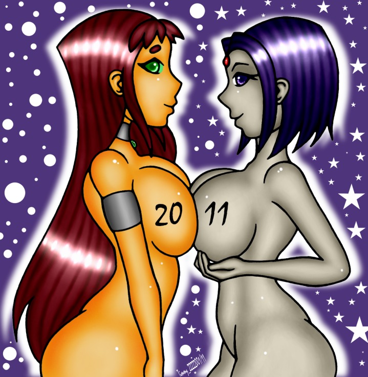 2011 2girls dc dc_comics demon demon_girl female female_only multiple_females multiple_girls rachel_roth raven_(dc) royalty rule34 smooth_skin starfire tagme tattoo teen_titans