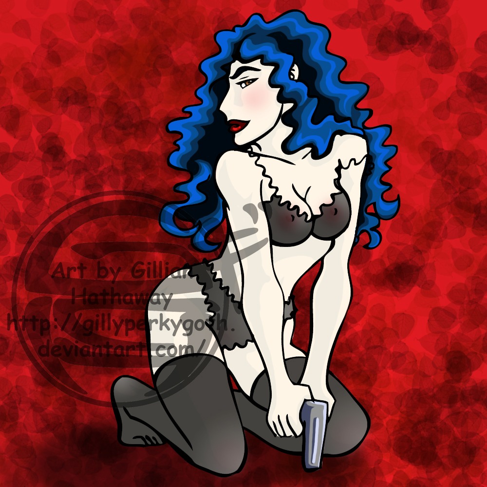 anita_blake anita_blake_vampire_hunter blue_hair female rule34 tagme