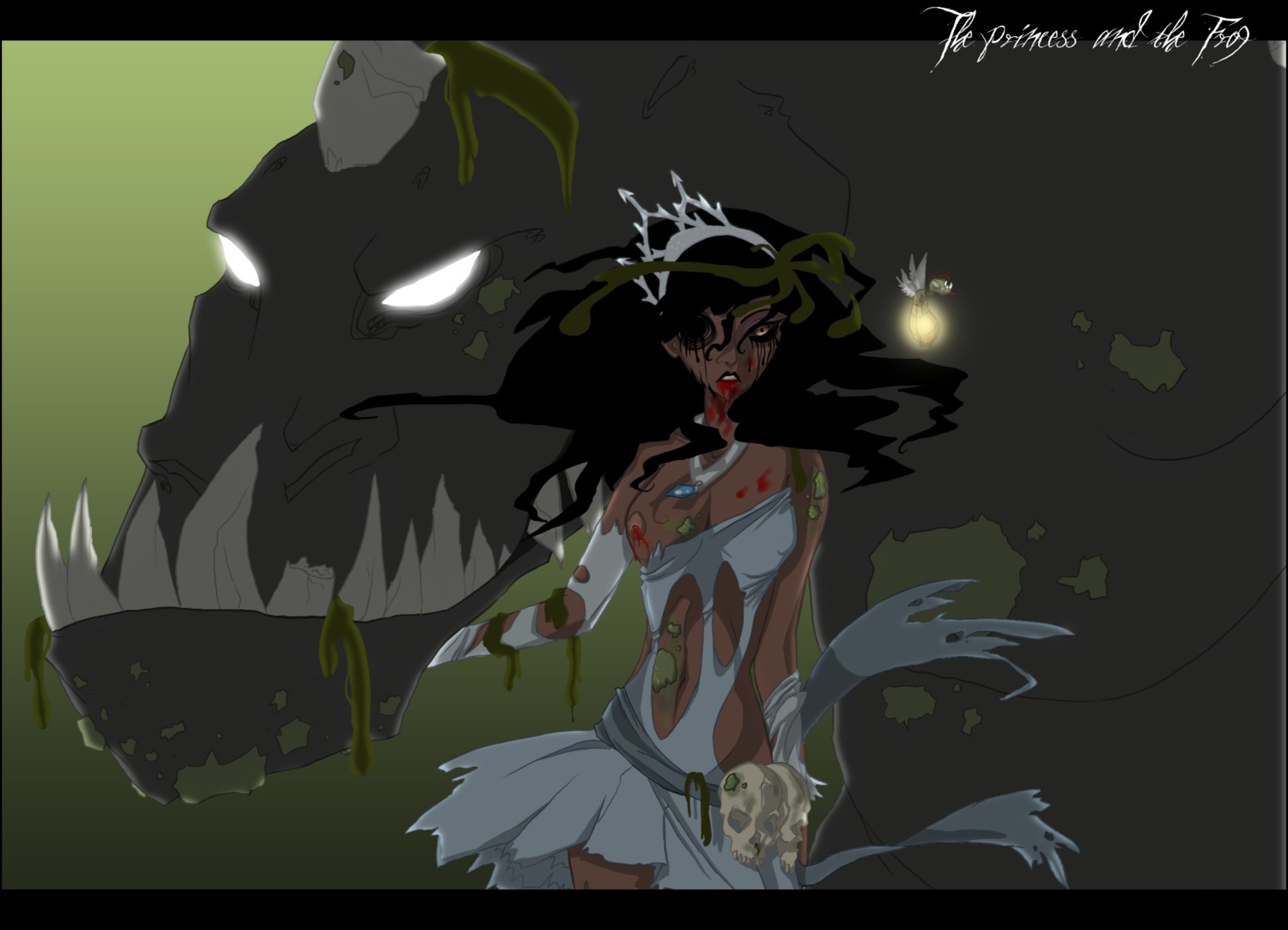 copyright_name disney disney_princess female louis_(the_princess_and_the_frog) nipples ray rule34 text the_princess_and_the_frog tiana