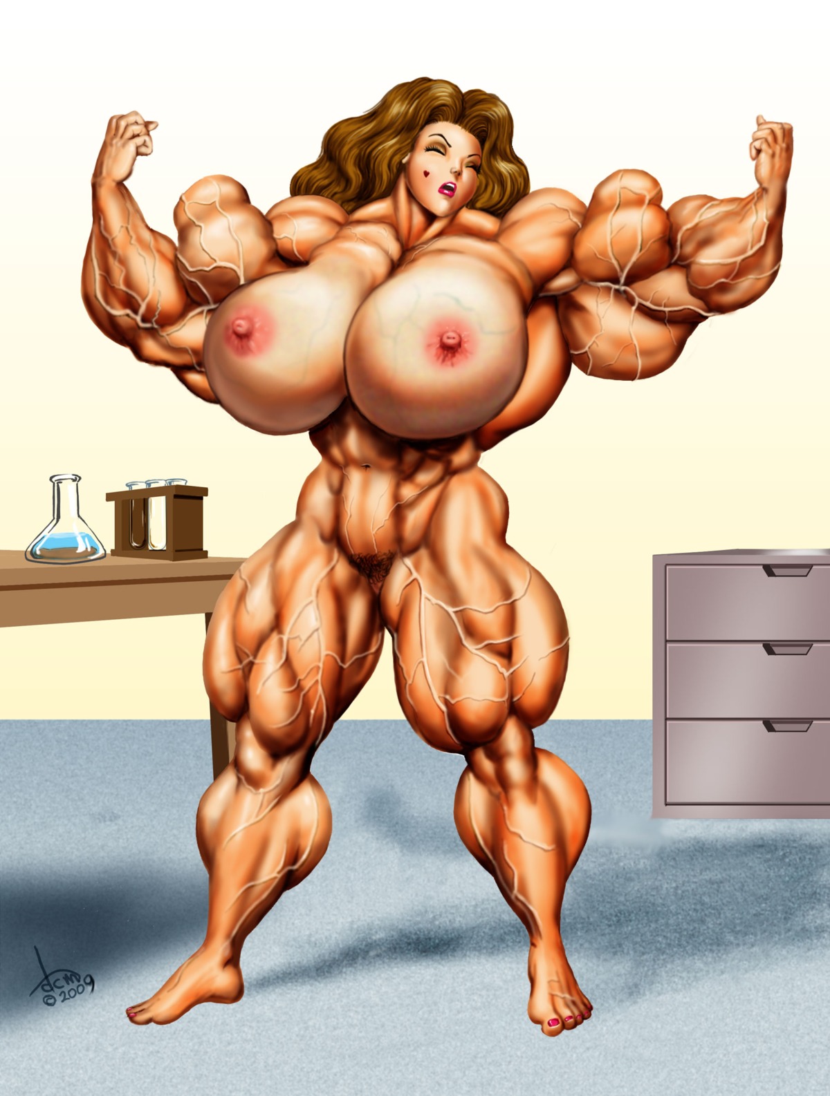 2009 artist_request breasts david_c_matthews dcmatthews extreme_muscles female female_only flex human muscles muscular muscular_female nude rule34 sonya_gannon veins what