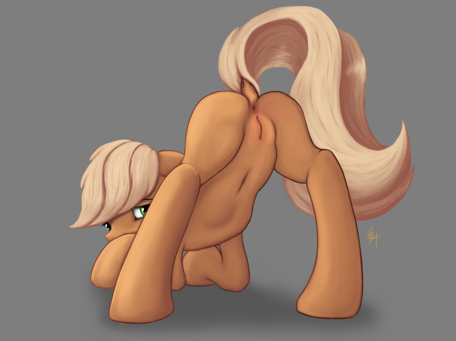 alpha_channel anus applejack_(mlp) bent_over butt e621 earth_pony equid equine female feral friendship_is_magic genitals hasbro hi_res horse leyanor mammal my_little_pony pony presenting presenting_hindquarters simple_background solo transparent_background vulva