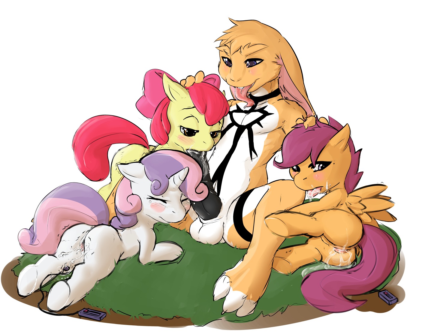 1boy 3girls age_difference anthro anthro_on_feral apple_bloom_(mlp) cub cutie_mark_crusaders earth_pony equine female feral friendship_is_magic harem horse leosaeta male multiple_females multiple_girls my_little_pony pegasus pimp pony rabbit rule34 scootaloo_(mlp) smooth_skin sweetie_belle_(mlp) unicorn young zoophilia
