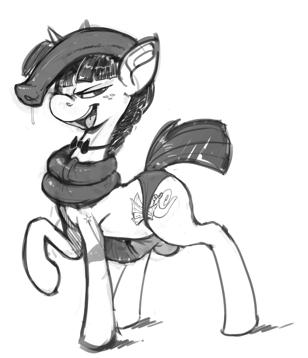 2013 absurd_res animal_genitalia animal_penis balls big_penis bow_(feature) bow_tie clothing cutie_mark digital_drawing_(artwork) digital_media_(artwork) disembodied_penis e621 equid equine equine_genitalia equine_penis feral flaccid freckles friendship_is_magic genitals half-closed_eyes hasbro hi_res horn huge_penis hyper hyper_genitalia hyper_penis kevinsano long_penis looking_at_viewer male mammal money monochrome my_little_pony mythological_creature mythological_equine mythology narrowed_eyes penis penis_on_head quadruped simple_background sketch snails_(mlp) solo tail underwear unicorn what_has_magic_done white_background