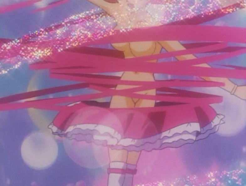 1girls 90s dirty_pair dirty_pair_flash female female_only kimura_takahiro magenta_hair monica_de_noir pink_hair rule34 screencap solo transformation