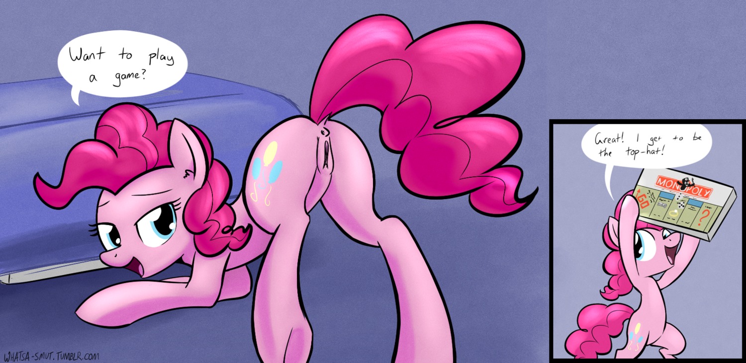 2013 anus blue_eyes board_game butt dialogue e621 earth_pony english_text equid equine female feral friendship_is_magic fur gaming genitals hair hasbro hi_res holding_object horse inside mammal monopoly my_little_pony nude pink_body pink_fur pink_hair pinkie_pie_(mlp) pony presenting presenting_hindquarters solo text vulva whatsapokemon