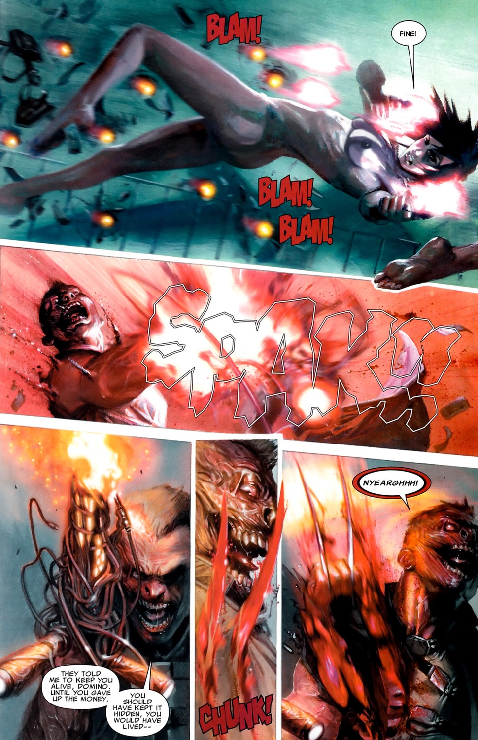 barefoot comic domino_(marvel) female gabriele_dell'otto james_howlett male marvel marvel_comics neena_thurman rule34 straight_hair third-party_edit un-censor wolverine_(x-men) x-force x-men