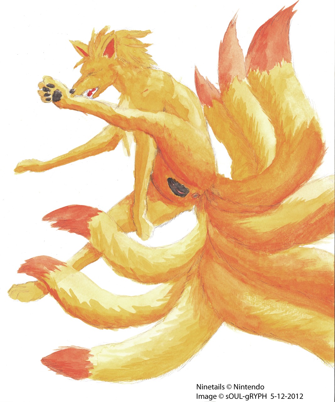 2012 anatomically_correct anatomically_correct_genitalia anatomically_correct_vulva animal_genitalia animal_vulva anus bite black_pawpads black_vulva butt canid canine canine_genitalia canine_vulva e621 female feral full-length_portrait generation_1_pokemon genitals graphite_(artwork) hi_res mammal mixed_media multi_tail ninetales nintendo painting_(artwork) pawpads pokemon pokemon_(species) portrait presenting quadruped raised_leg self_bite side_view sitting solo soulgryph tail traditional_media_(artwork) traditional_painting_(artwork) traditional_watercolor_(artwork) vulva watercolor_(artwork)