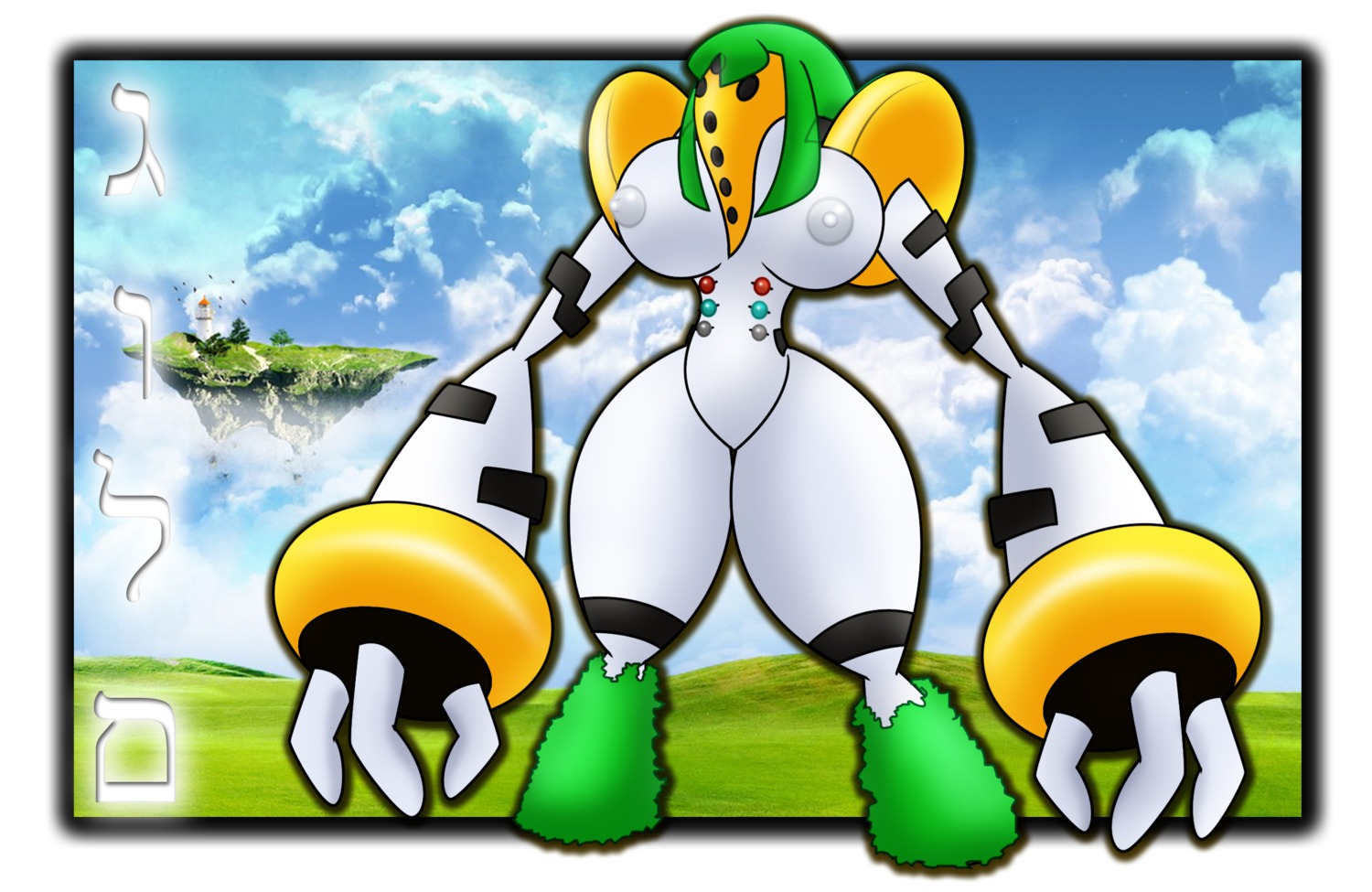 anthro breasts color day female female_focus female_only front_view gb_of_bs nipples nude outdoors pokemon regigigas rule34 solo standing tagme white_skin