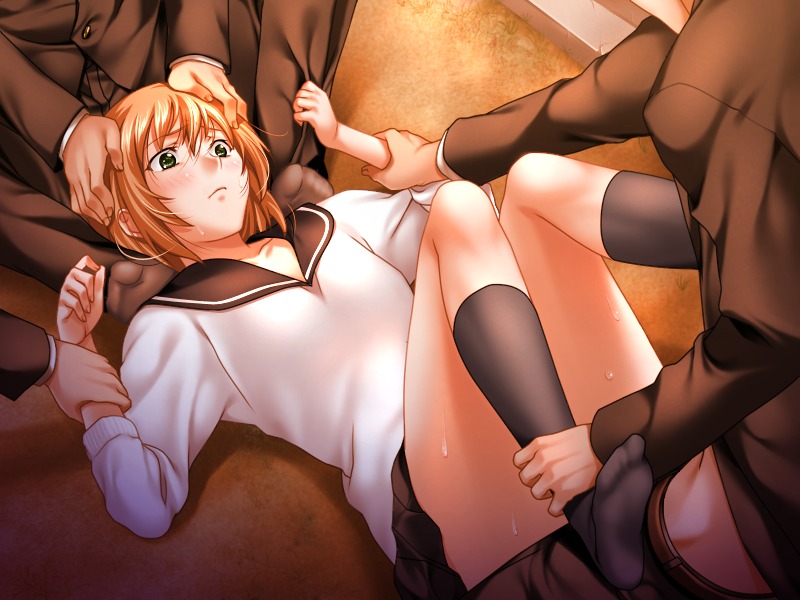 1girls 2boys cg clothed eroge female game_cg himegoto imminent_rape imminent_sex male rape riddle_soft rule34 tagme