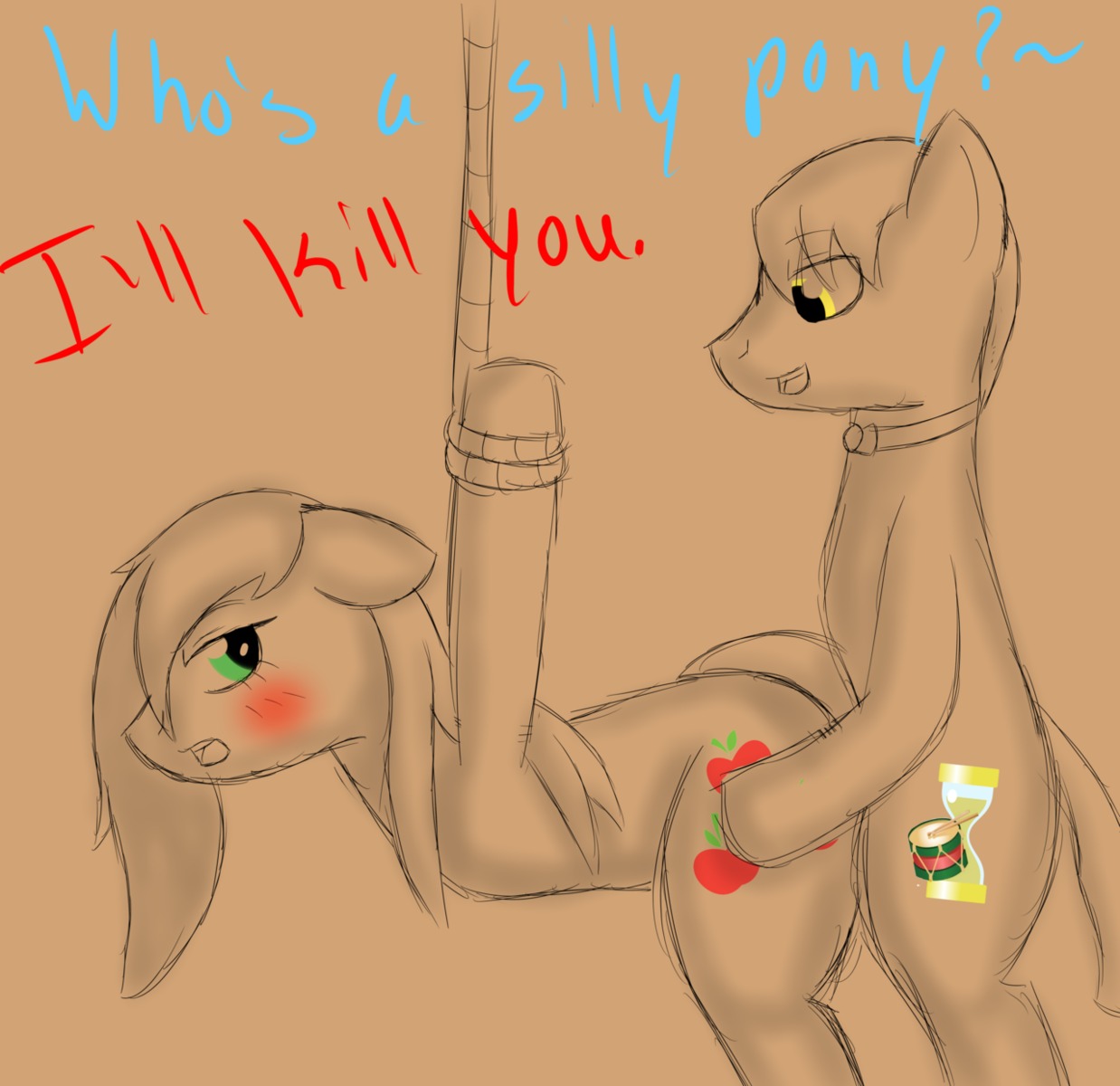 applejack_(mlp) earth_pony equine female feral friendship_is_magic fur horse male my_little_pony pony rule34 smooth_skin straight tagme the_master