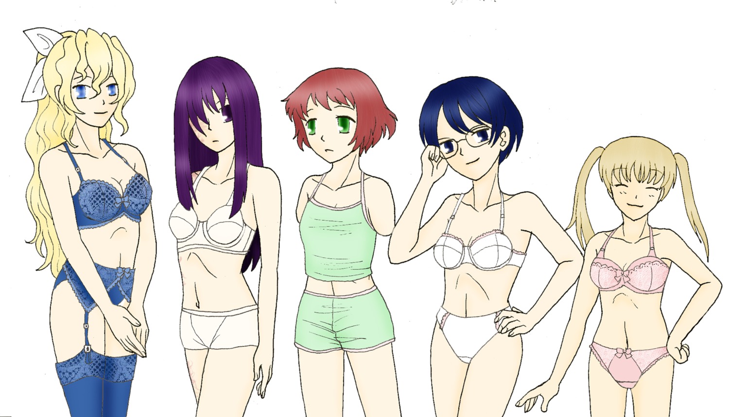 female female_only hakamichi_shizune ibarazaki_emi ikezawa_hanako katawa_shoujo light-skinned_female light_skin pointy_chin rule34 satou_lilly tezuka_rin