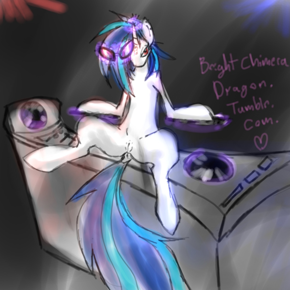 blue_hair equine female feral friendship_is_magic horse my_little_pony pony rule34 straight_hair tagme unicorn vinyl_scratch_(mlp)