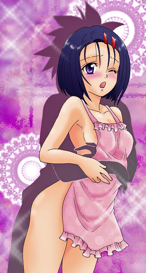 apron blush breasts female naked_apron open_mouth rule34 sairenji_haruna small_breasts tagme to_love-ru wuan_shu