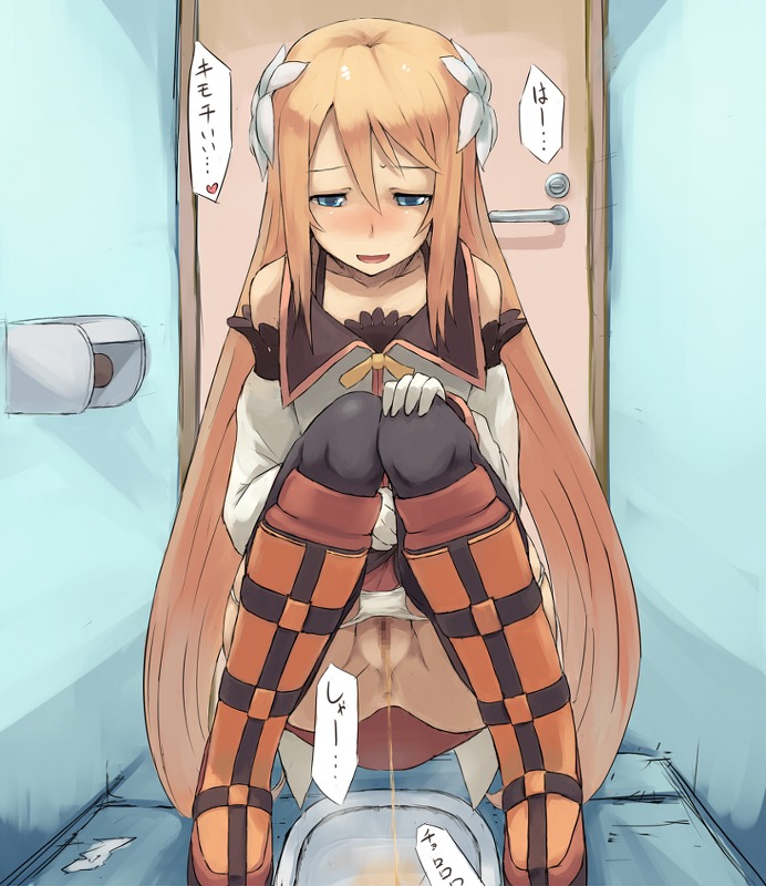 bathroom blonde_hair blush censored chiwino clothing fat_mons female marta_lualdi panties panty_pee panty_pull peeing restroom_stall rule34 squat_toilet squatting stockings tales_of_(series) tales_of_symphonia tales_of_symphonia_knight_of_ratatosk thighhighs toilet toilet_stall toilet_use translation_request underwear