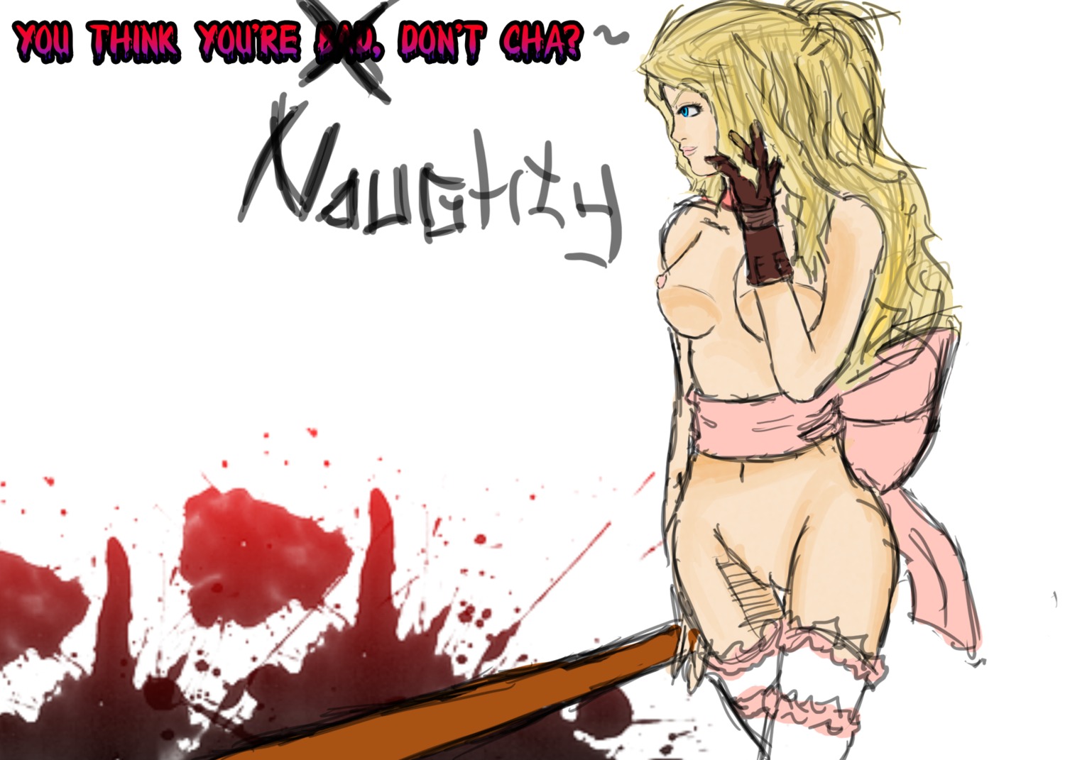 1girls bad_girl_(nmh) blood charlotte_birkin female no_more_heroes rule34 tagme