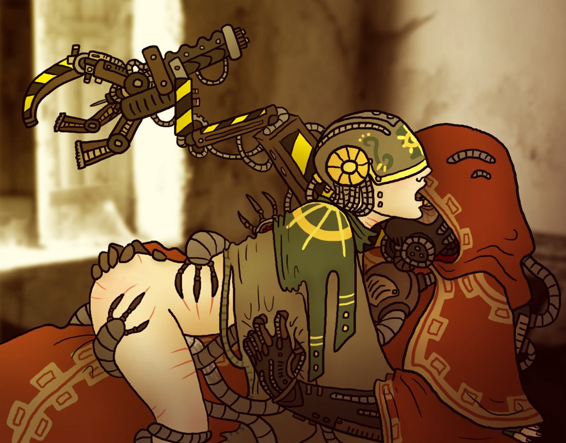 1girls adeptus_mechanicus armor astropath claw_marks clawed_fingers claws covered_eyes cybernetics cyborg female imperium_of_man implied_sex mechanical mechanical_arm mechanical_tentacles post-human psyker robe rule34 tagme techpriest warhammer_(franchise) warhammer_40k