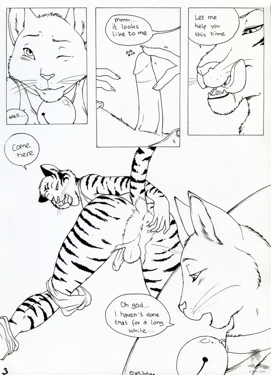 anthro anus balls comic erection feline fur furry jaleo male male/male penis rule34 tiger