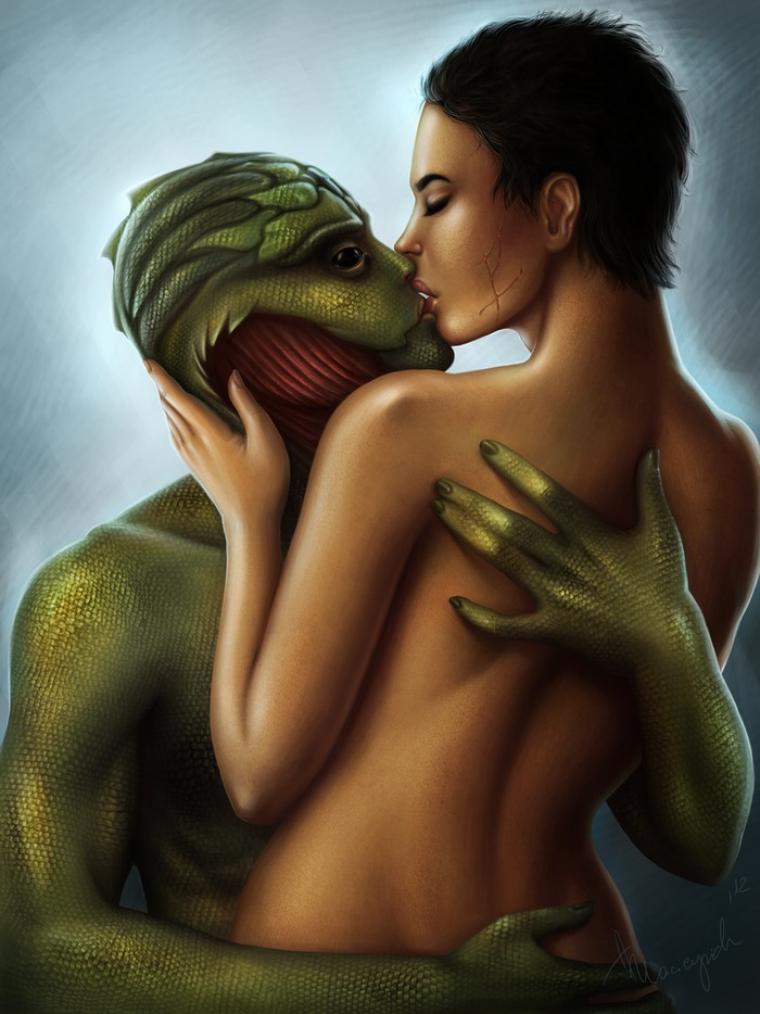 commander_shepard female femshep green_scales green_skin mass_effect rule34 tagme thane_krios