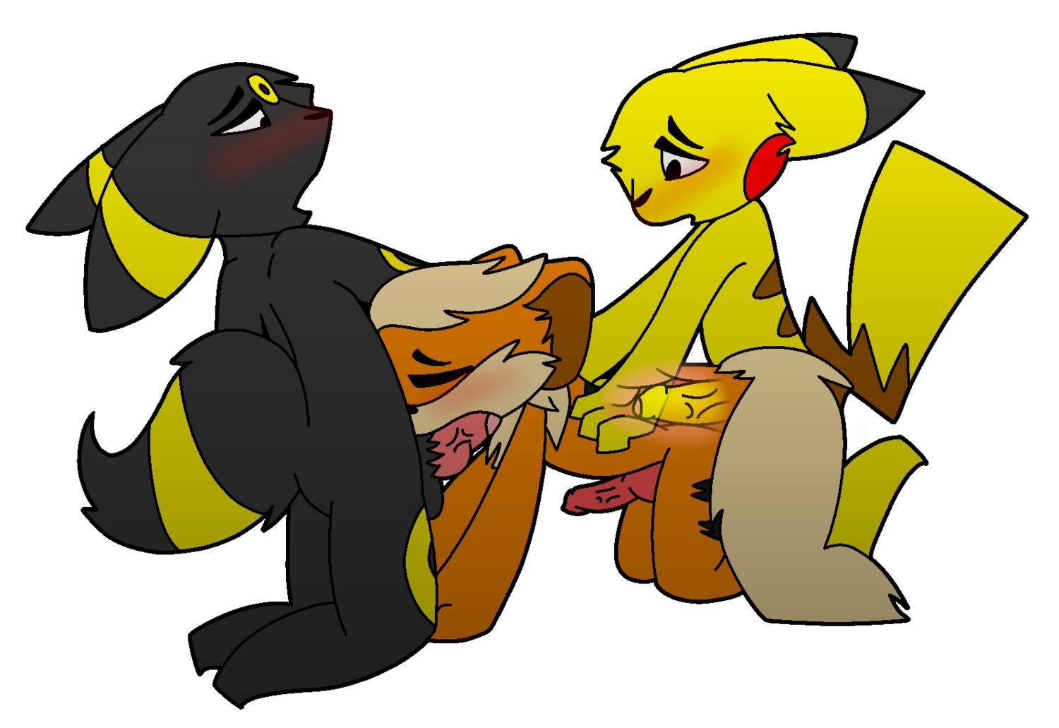 anal anal_penetration animal_genitalia animal_penis anthro balls black_body black_fur blush brown_body brown_fur butt canid canine canine_genitalia canine_penis chest_tuft double_penetration e621 eeveelution erection eyes_closed fellatio femboy foreskin fur generation_1_pokemon generation_2_pokemon genitals group group_sex growlithe hi_res humanoid_genitalia humanoid_penis internal knot male male/male male_penetrated male_penetrating male_penetrating_male mammal nintendo nude open_mouth oral oral_penetration orange_body orange_fur penetration penile penis pikachu pokemon pokemon_(species) red_body red_fur rodent sex simple_background spitroast tan_body tan_fur threesome tongue trio tuft umbreon unknown_artist vein veiny_penis yellow_body yellow_fur
