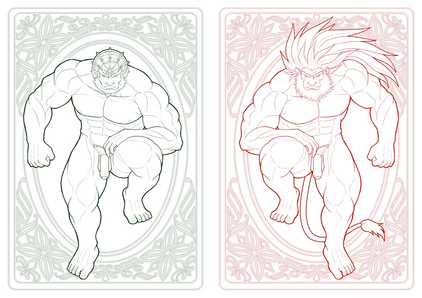 caineghis_(fire_emblem) feet fire_emblem fire_emblem:_path_of_radiance fire_emblem:_radiant_dawn flaccid ganondorf ganondorf_(twilight_princess) male male_only monochrome muscles muscular muscular_male nintendo nude penis rule34 straight_hair tail the_legend_of_zelda twilight_princess zelo-lee