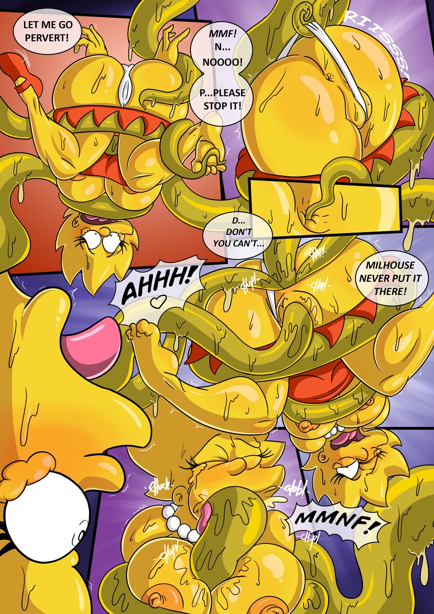 alien anal anal_penetration anus big_breasts breast_play breasts camel_toe cleavage clothed clothing comic dialogue double_penetration duo e621 english_text female forced hi_res jewelry kodos kogeikun lisa_simpson necklace not_furry open_mouth oral oral_penetration panties penetration rigellian_(the_simpsons) sex slime tentacles text the_simpsons titfuck underwear vaginal vaginal_penetration