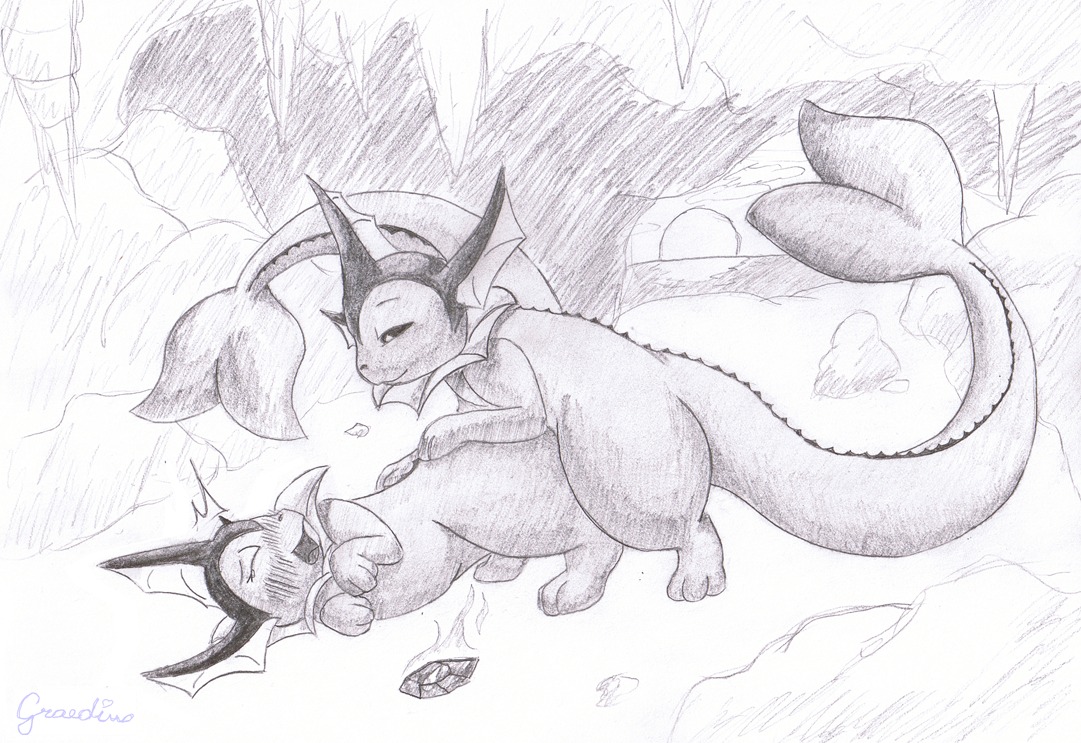blush cave duo e621 eeveelution eyes_closed female feral feral_on_feral from_behind_position generation_1_pokemon graedius_(artist) greyscale inside male male/female monochrome nintendo open_mouth pokemon pokemon_(species) sex side_view tail traditional_media_(artwork) vaginal vaporeon
