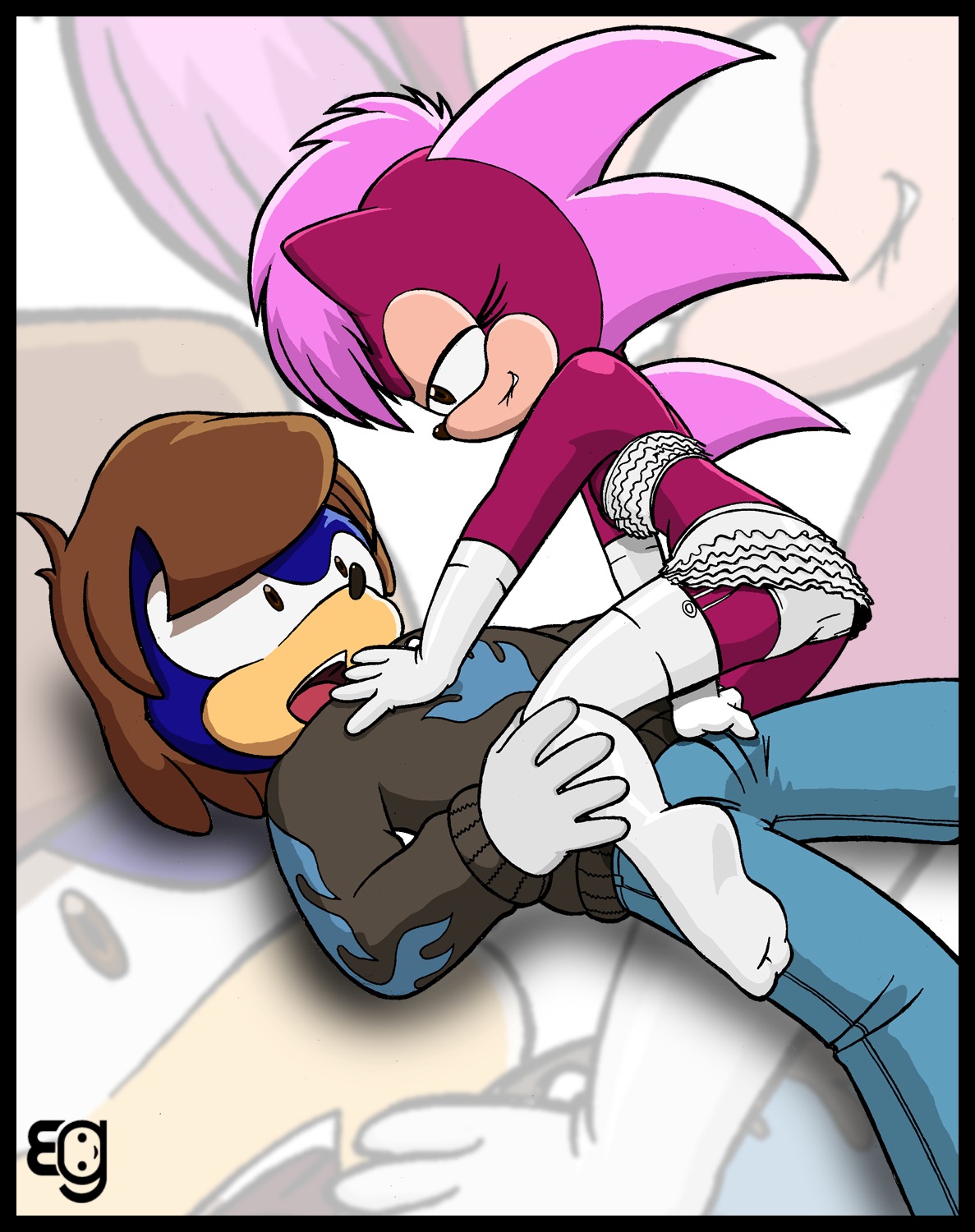 anthro clothes color epilepticgerbil female fur furry hedgehog interspecies lying male on_back rule34 sonia_the_hedgehog sonic_(series) sonic_underground straight tagme uncensored