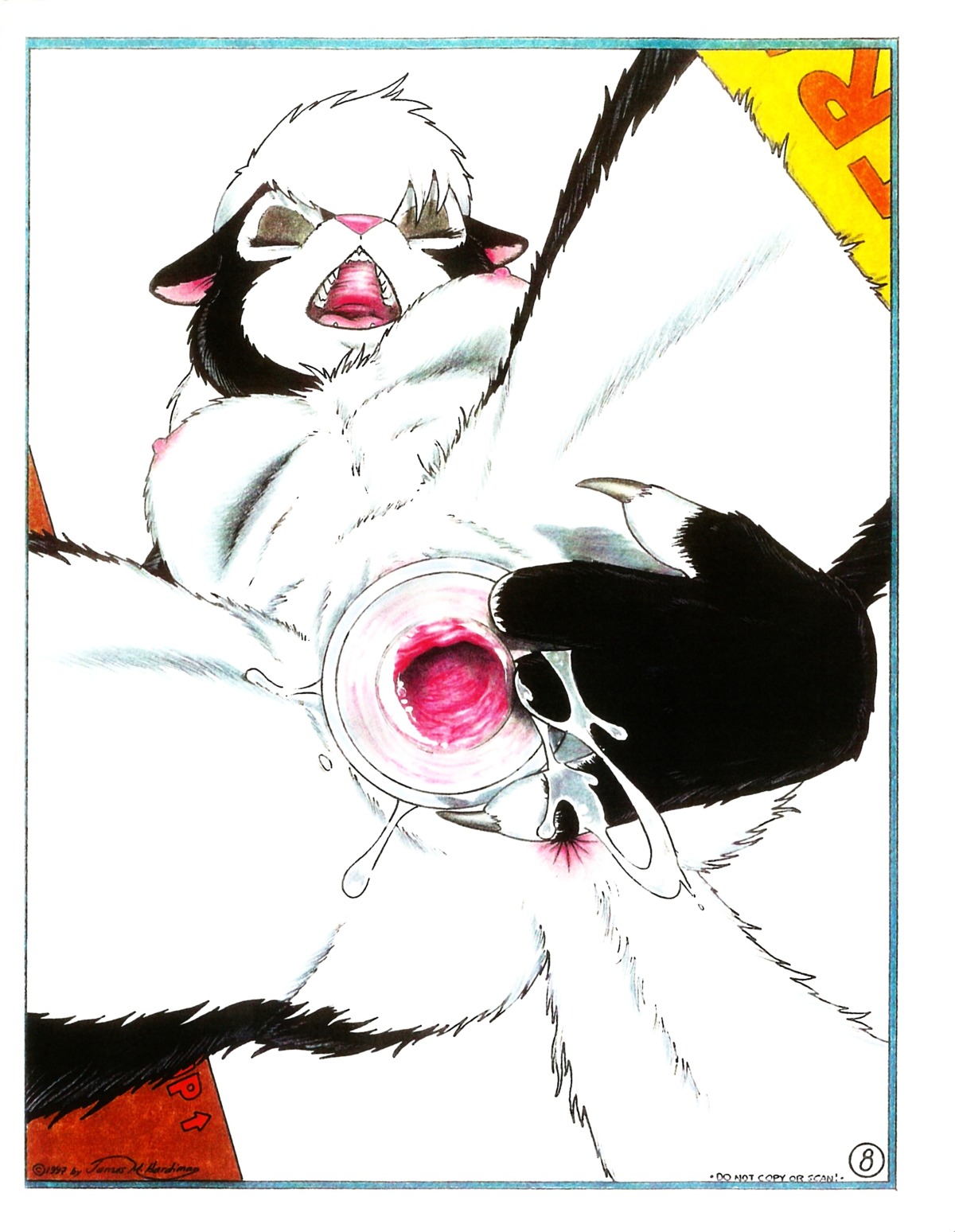 1997 absurd_res anthro anus bodily_fluids breasts claws copyright_symbol dildo e621 eyes_closed female gaping genital_fluids genitals hi_res james_m_hardiman large_penetration mammal masturbation mephitid natasha_(jmh) nipples nude penetration sex_toy skunk solo symbol tail toying_self vaginal vaginal_fluids vaginal_masturbation vaginal_penetration vulva