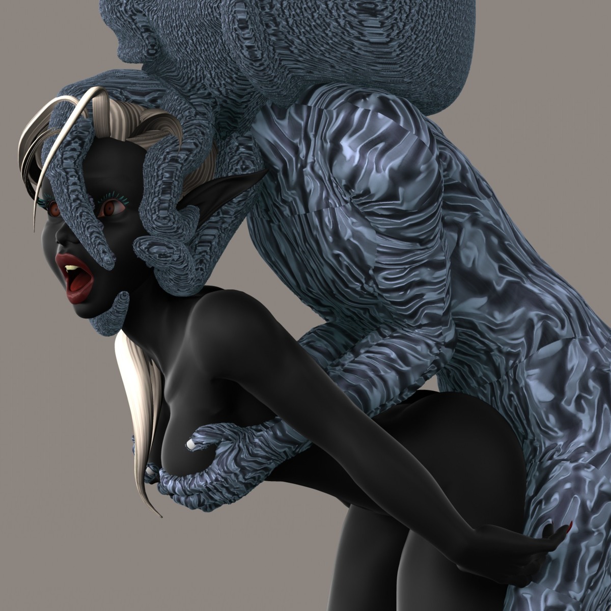 3d dark_elf drow drow_(dnd) dungeons_and_dragons female female_focus illithid mind_flayer rule34
