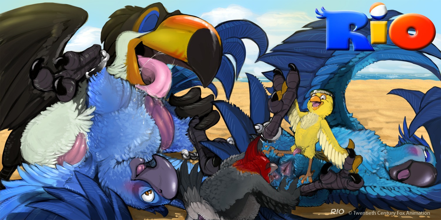 2:1 anal anus avian avian_feet beak beak_fetish beak_play beak_sex beakjob between_toes bird blu_(rio) blue_eyes blue_sky_studios blush bodily_fluids brown_eyes canary cardinal-tanager claws cum e621 english_text erection eyes_closed feet fellatio female feral feral_on_feral finch genital_fluids genitals group group_sex jewel_(rio) legs_up licking macaw male male/female male/male male_penetrated male_penetrating male_penetrating_male narse neotropical_parrot nico_(rio) nude oral orgy oscine parrot passerine pedro_(rio) penetration penile penis piciform rafael_(rio) red-crested_cardinal rimming rio_(series) saliva sex shoulder_stand soles spix's_macaw talons tanager text toco_toucan toe_claws toes tongue tongue_out toucan true_parrot true_toucan vulva y-dactyl