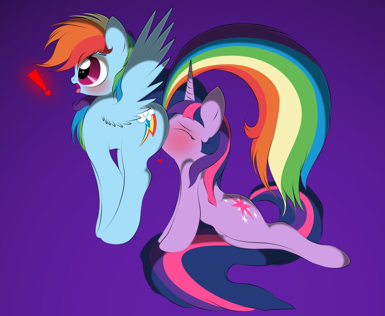 2012 blue_body blue_feathers blue_fur blush cunnilingus duo e621 equid equine exclamation_point eyes_closed feathered_wings feathers female female/female feral friendship_is_magic fur hair hasbro heart_symbol horn mammal multicolored_hair multicolored_tail my_little_pony mythological_creature mythological_equine mythology open_mouth oral pegasus purple_body purple_eyes purple_fur purple_hair rainbow_dash_(mlp) rainbow_hair rainbow_tail sex shaded simple_background surprised tail tongue tongue_out twilight_sparkle_(mlp) two_tone_hair unicorn v-d-k vaginal wing_boner wings