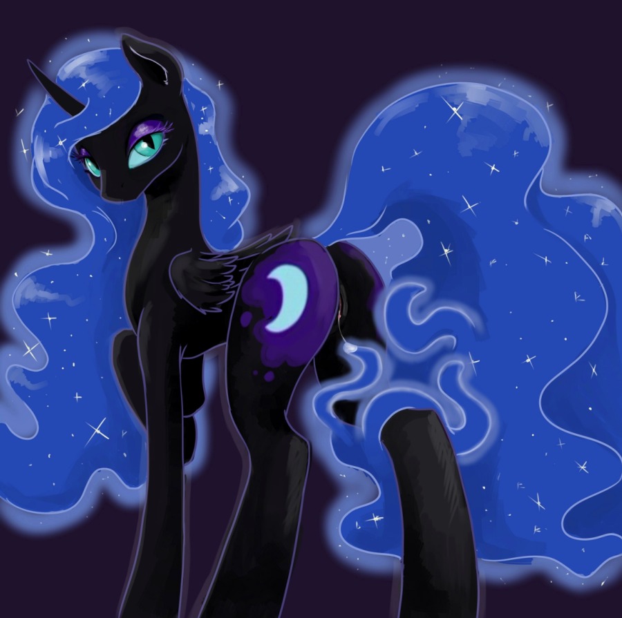 black_body black_feathers bodily_fluids butt cutie_mark e621 equid equine feathered_wings feathers female feral friendship_is_magic genital_fluids genitals hasbro horn justpony mammal masturbation my_little_pony mythological_creature mythological_equine mythology nightmare_moon_(mlp) quadruped simple_background solo tail tentacles third-party_edit vaginal vaginal_fluids vaginal_masturbation vulva winged_unicorn wings