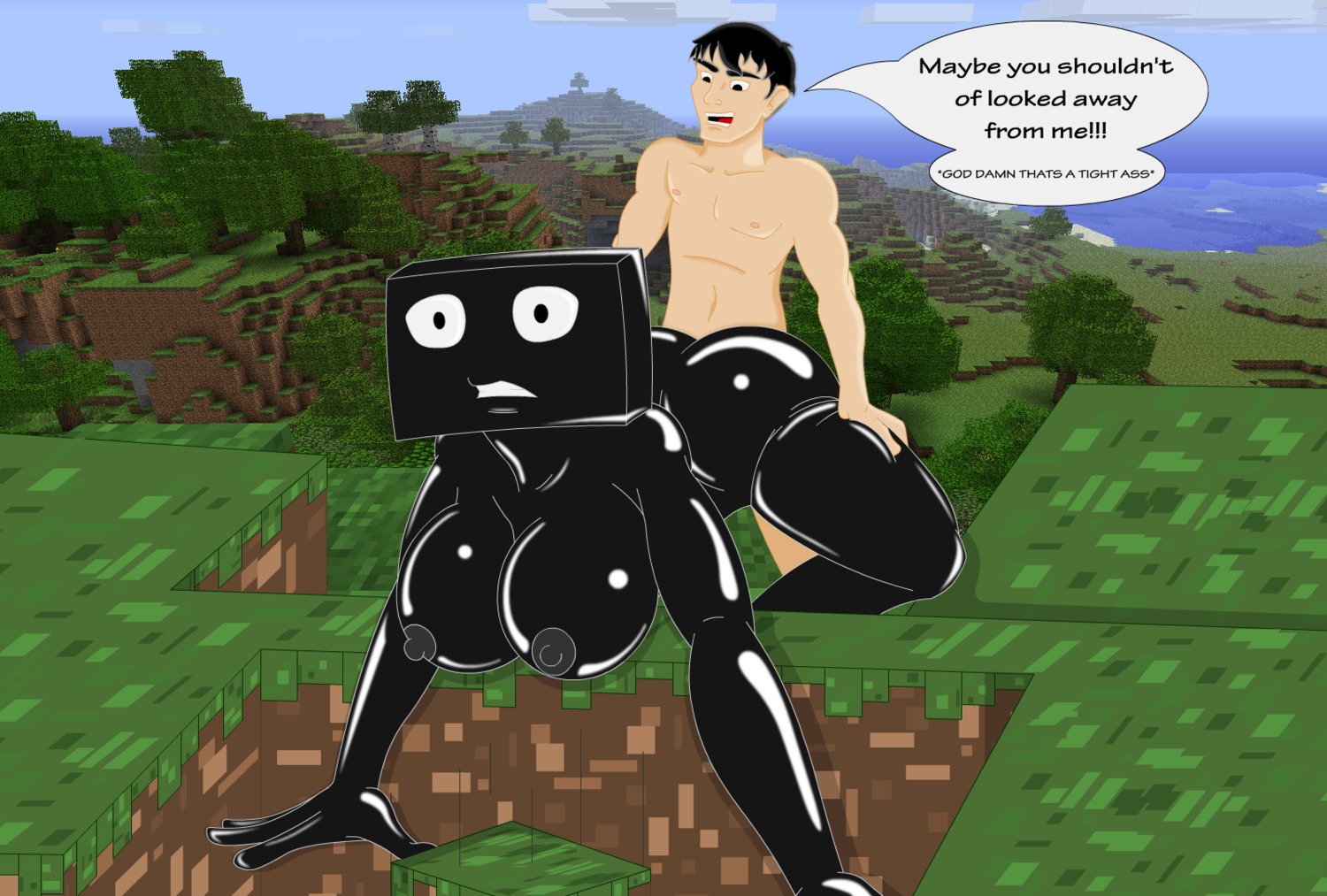 anal anal_rape anal_sex artist_request ass big_ass big_breasts big_butt black_hair black_skin breasts bumrape buttsex cube dialogue doggy_style enderman enderwoman english_text female forced forced_anal from_behind from_behind_position genderswap genderswap_(mtf) huge_ass minecraft nipples rape rule34 rule_63 scenery screenshot straight surprise surprise_buttsex surprised text video_games