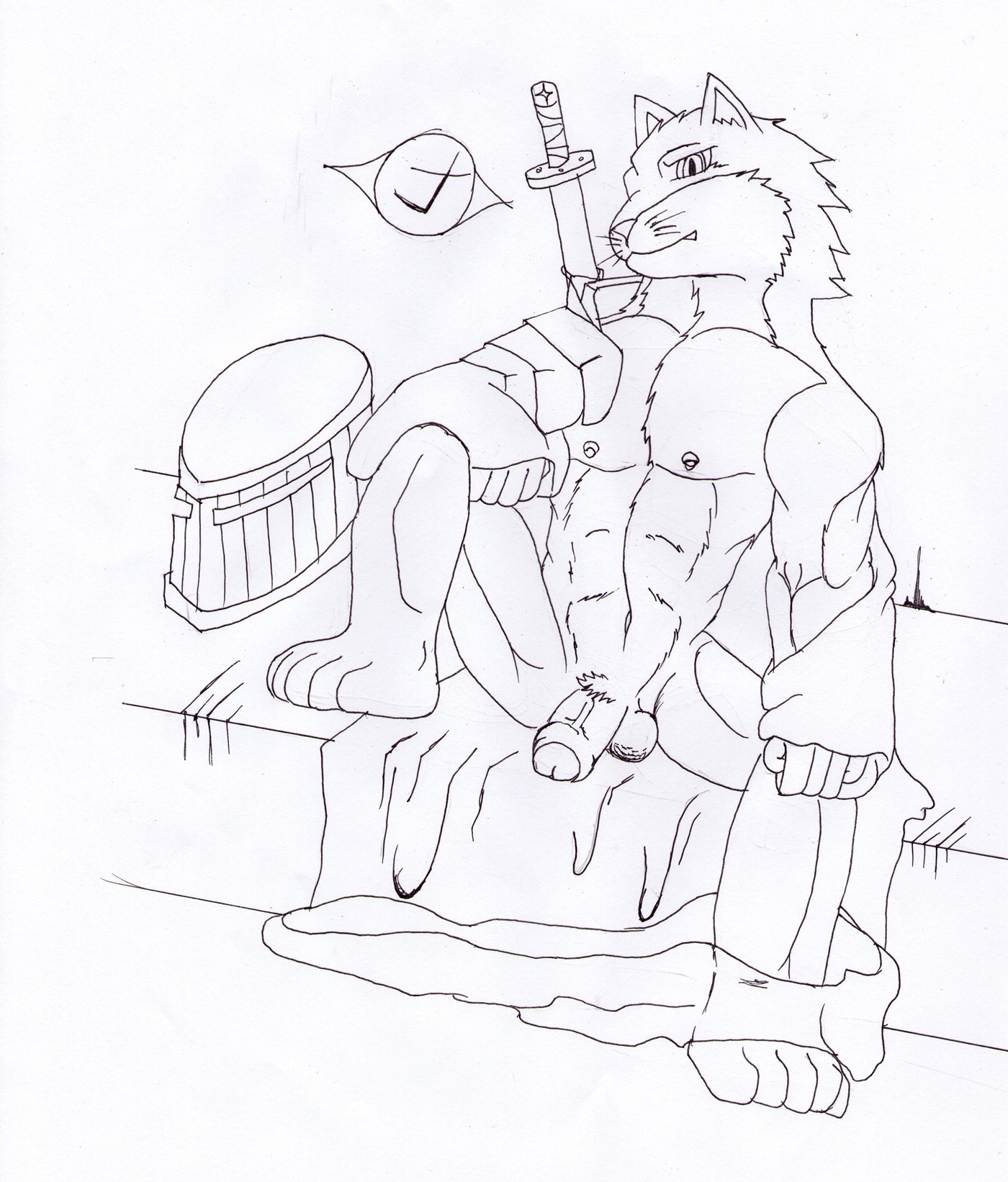 1boy bleach furry furry_only male male_only rule34 sajin_komamura solo tagme