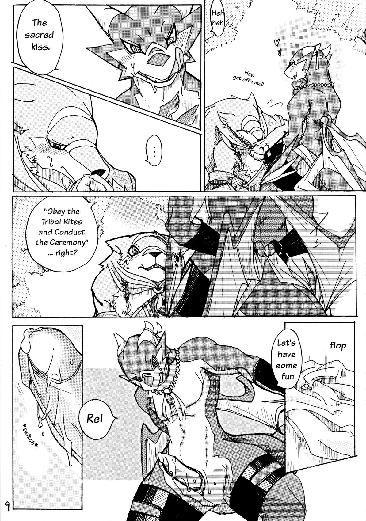 canine dragon furry furry_only gay male penis precum rule34 translated undressing urekemo
