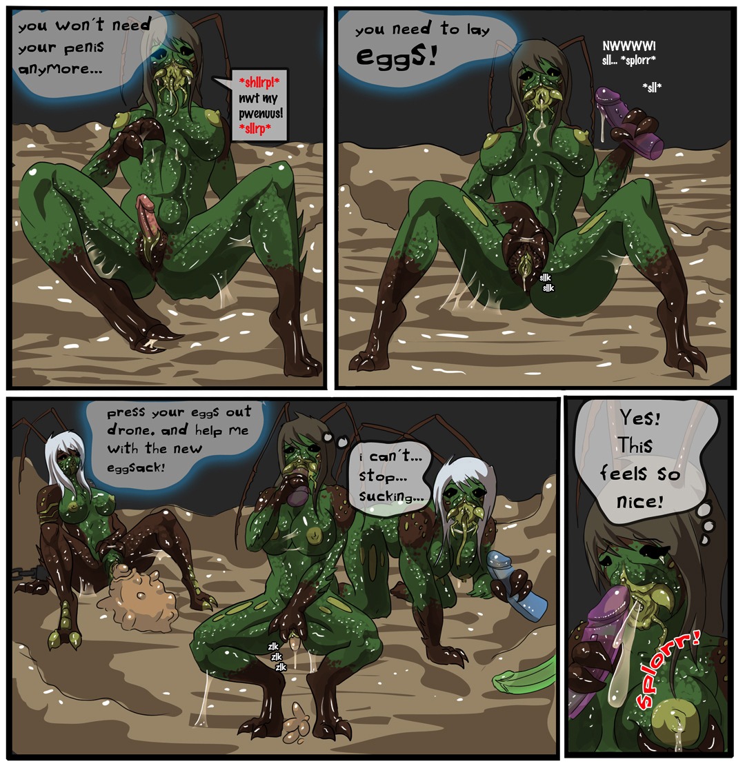2013 animal_humanoid arthropod arthropod_humanoid bodily_fluids border breasts claws comic dialogue dildo dominant e621 egg ejaculation english_text erection female gender_transformation genital_fluids genitals group humanoid insect lunate male masturbation monster monstrous_humanoid mtf_transformation multi_genitalia multi_vulva nipples non-mammal_breasts non-mammal_nipples orgasm oviposition penis sex_toy slime speech_change speech_impediment spitbug spread_legs spreading sticky tentacles text toe_claws transformation unusual_anatomy unusual_genitalia_placement unusual_vulva_placement vaginal vaginal_fluids vaginal_masturbation vaginal_squirting vulva vulva_for_mouth wet white_border