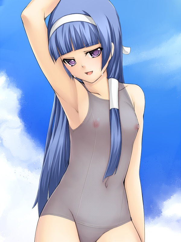 1girls bangs blunt_bangs clothing face female fishnets flat_chest kannagi nagi nakamura_kusata pointy_chin rule34 tagme