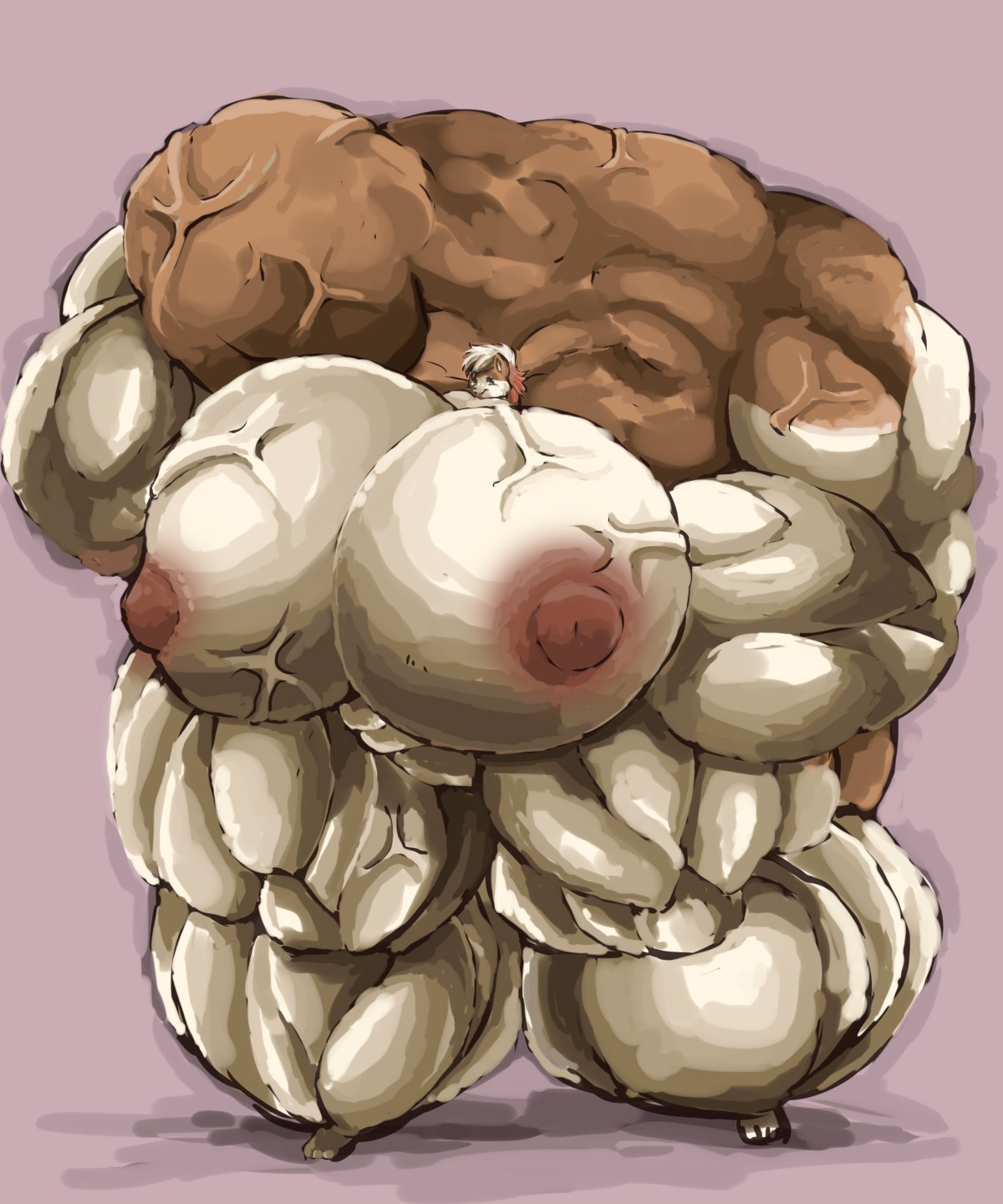 abby_(character) breasts canine extreme_muscles female flexing furry giant huge_breasts husky hyper miri muscles nipples orange pink rule34 white_fur