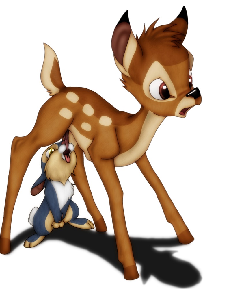 balls bambi_(character) bambi_(film) cub deer disney feral gay male male_cub male_only penis rabbit rule34 tagme testicles thumper