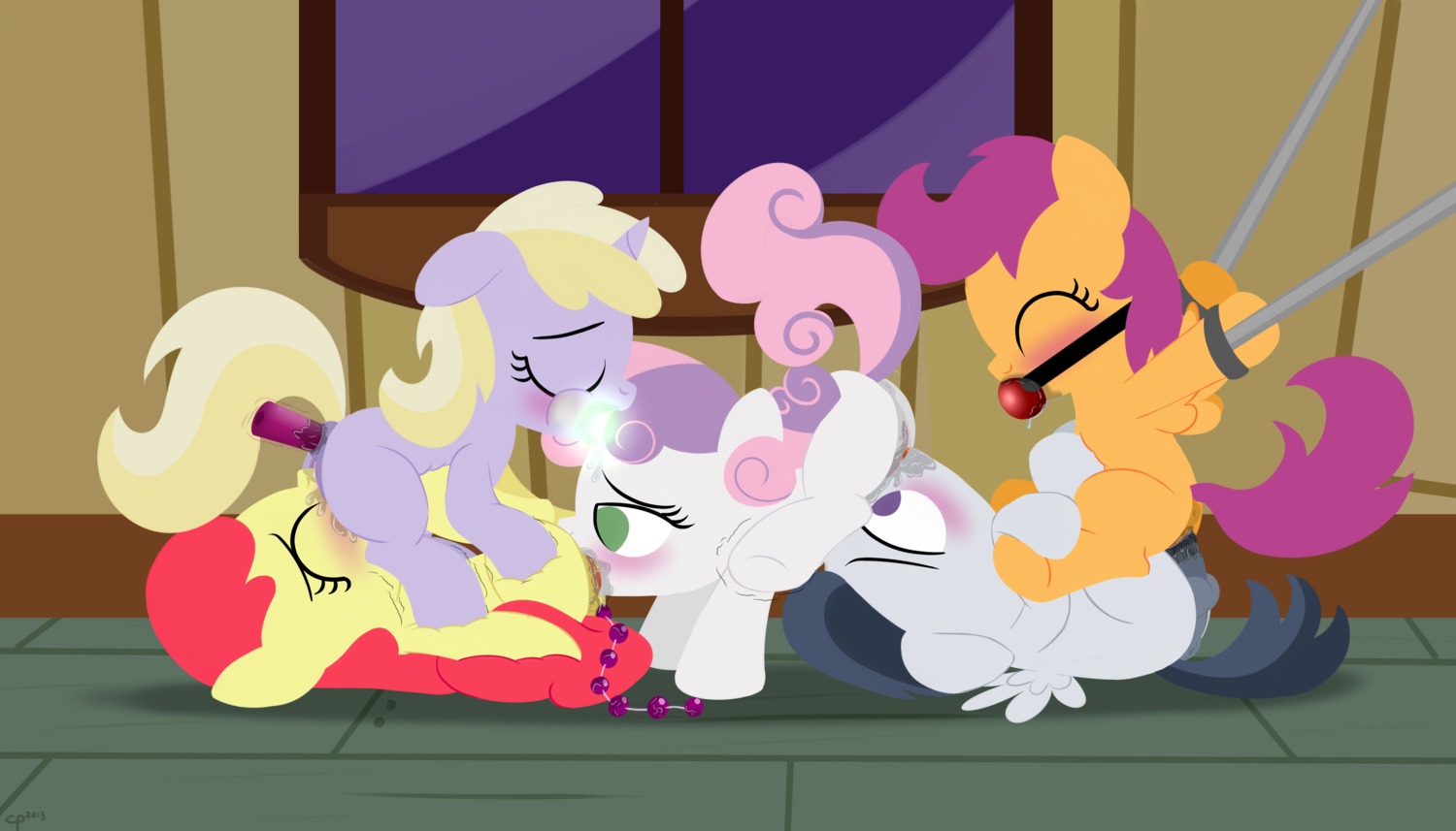 2013 7:4 absurd_res anal anal_beads anal_penetration apple_bloom_(mlp) ball_gag bdsm bisexual blonde_hair blue_hair bodily_fluids bondage bound cowgirl_position cum cum_in_vagina cum_inside cunnilingus cutie_mark_crusaders_(mlp) dildo dinky_hooves_(mlp) dtcx97 e621 earth_pony equid equine erection eyes_closed feathered_wings feathers female female/female feral feral_on_feral friendship_is_magic from_front_position gag gagged genital_fluids genitals green_eyes grey_body grey_feathers group group_sex hair hasbro hi_res horn horn_fetish horn_play horn_sex hornjob horse lying male male/female mammal multicolored_hair my_little_pony mythological_creature mythological_equine mythology nude on_back on_bottom on_top oral orange_body orange_feathers pegasus penetration penis pink_hair pony purple_eyes purple_hair quadruped red_hair rumble_(mlp) scootaloo_(mlp) sex sex_toy straddling sucking sweetie_belle_(mlp) tail toony two_tone_hair unicorn vaginal vaginal_fluids vulva wings young young_feral young_on_young
