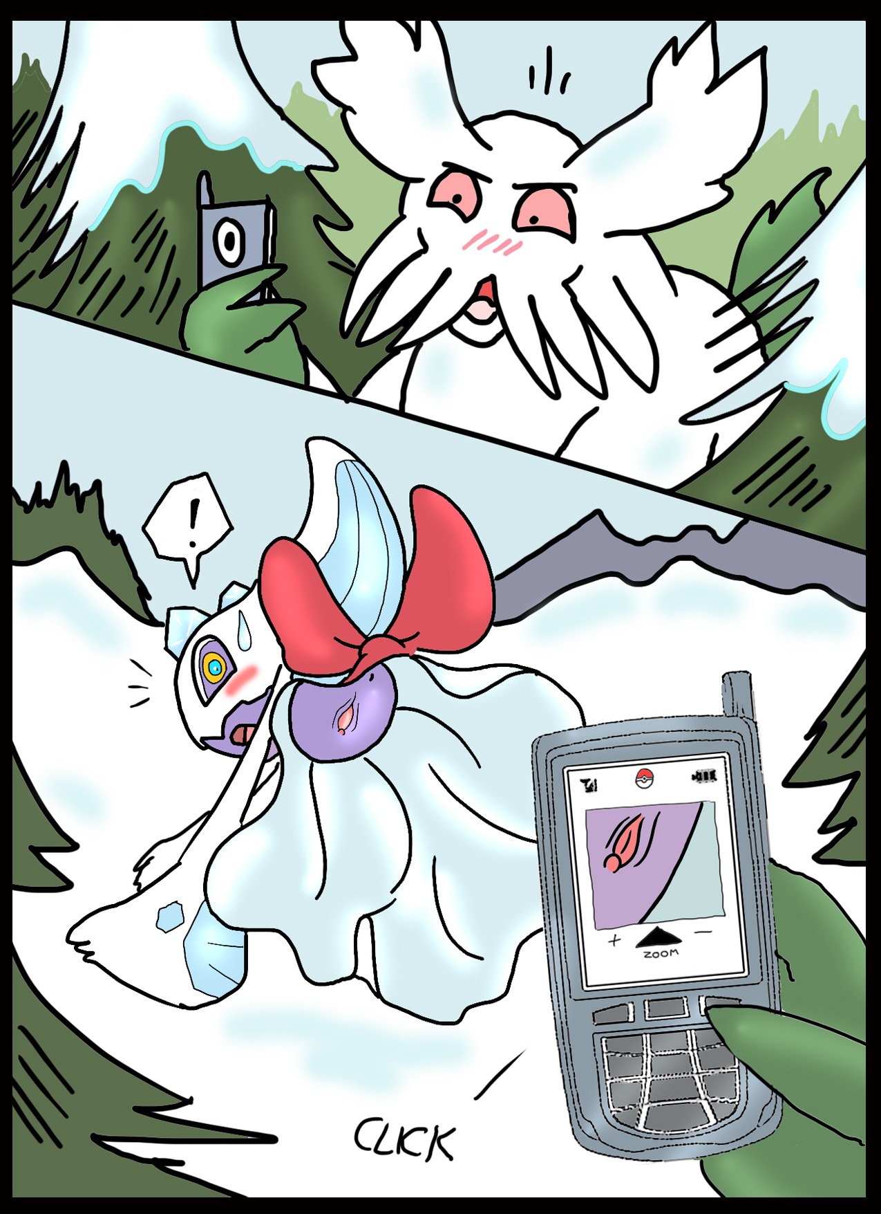 abomasnow anus camera female froslass nintendo phone pokemon pussy rule34 snow surprised tagme upskirt