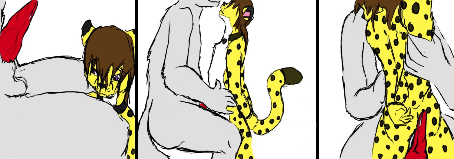 anthro balls bodily_fluids canid canine canis cheetah comic duo e621 erection felid feline forced genital_fluids genitals hi_res kibacheetah knot male male/male mammal nayokoventila night_at_the_inn penis precum rape sex slave spots tail wolf