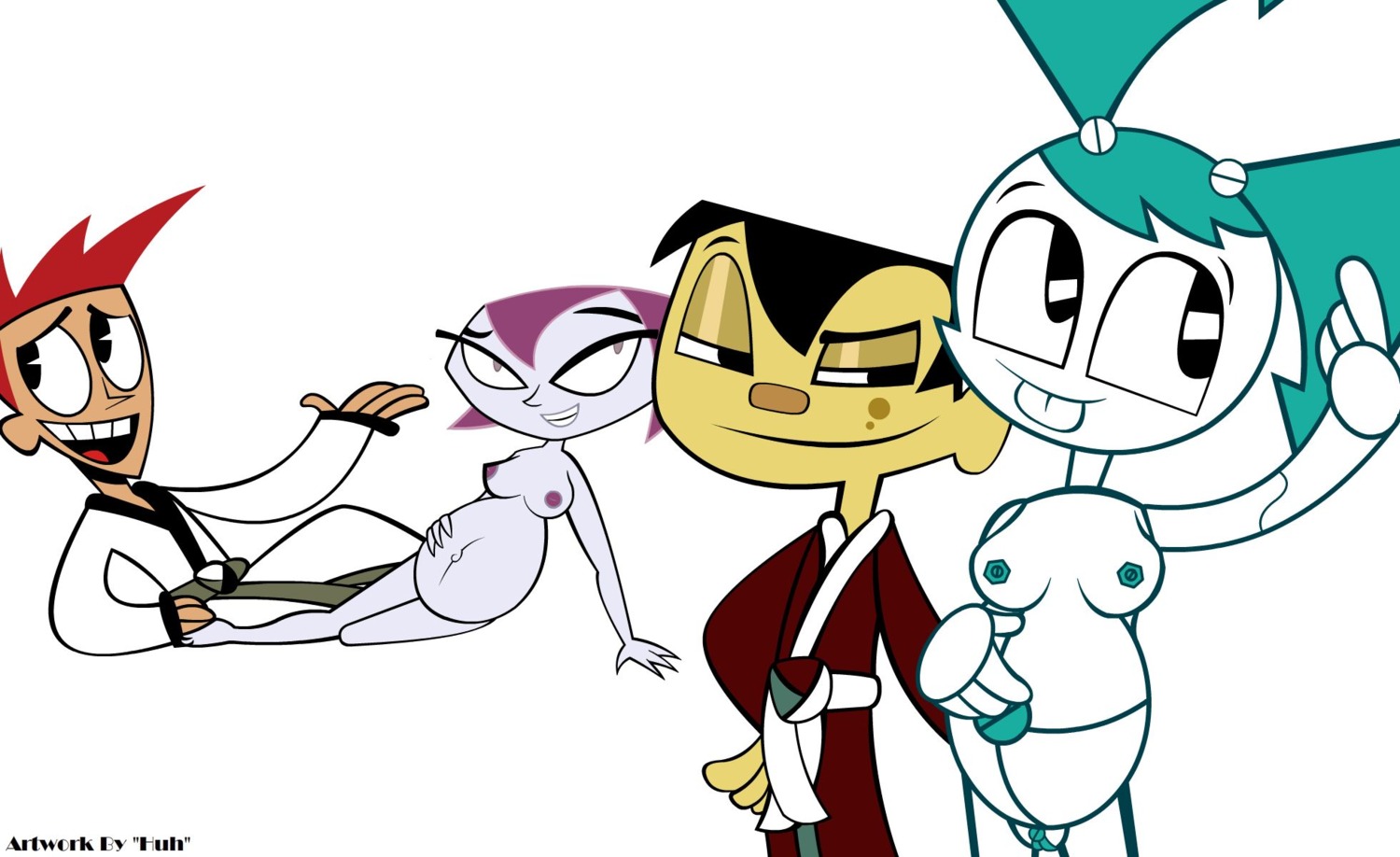 accurate_art_style alternate_breast_size brad_carbunkle breasts female huh jenny_wakeman misty_(mlaatr) my_life_as_a_teenage_robot pregnant rule34 sheldon_lee xj-9